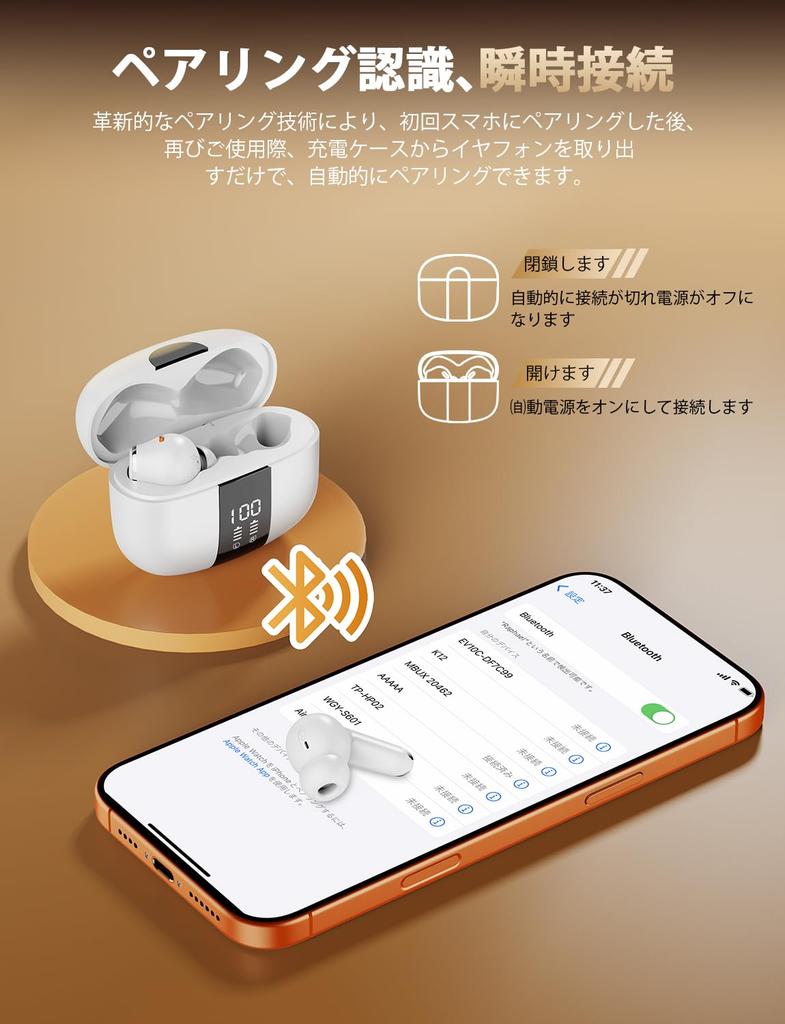 Wireless Bluetooth Earbuds with LED Battery AI Smart ENC Up to 60 Hours of IPX7 2026 Latest Bluetooth Noise Low Automatic Comfortable Zero Sound Fast