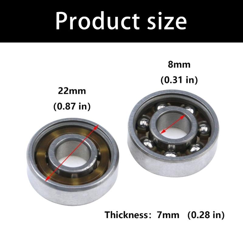 10Pcs Deep Grooves Ball Bearing High Precisions Steel Miniature Open Bearing Inline Skate Spinners Bearing Easy to Use