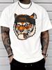 Unisexs Tough Gangster Tiger Graphic T Shirt Wild Animal Streetwear Short Sleeve O Neck Cotton Hip Hop Casual Summer Tee For Unisex
