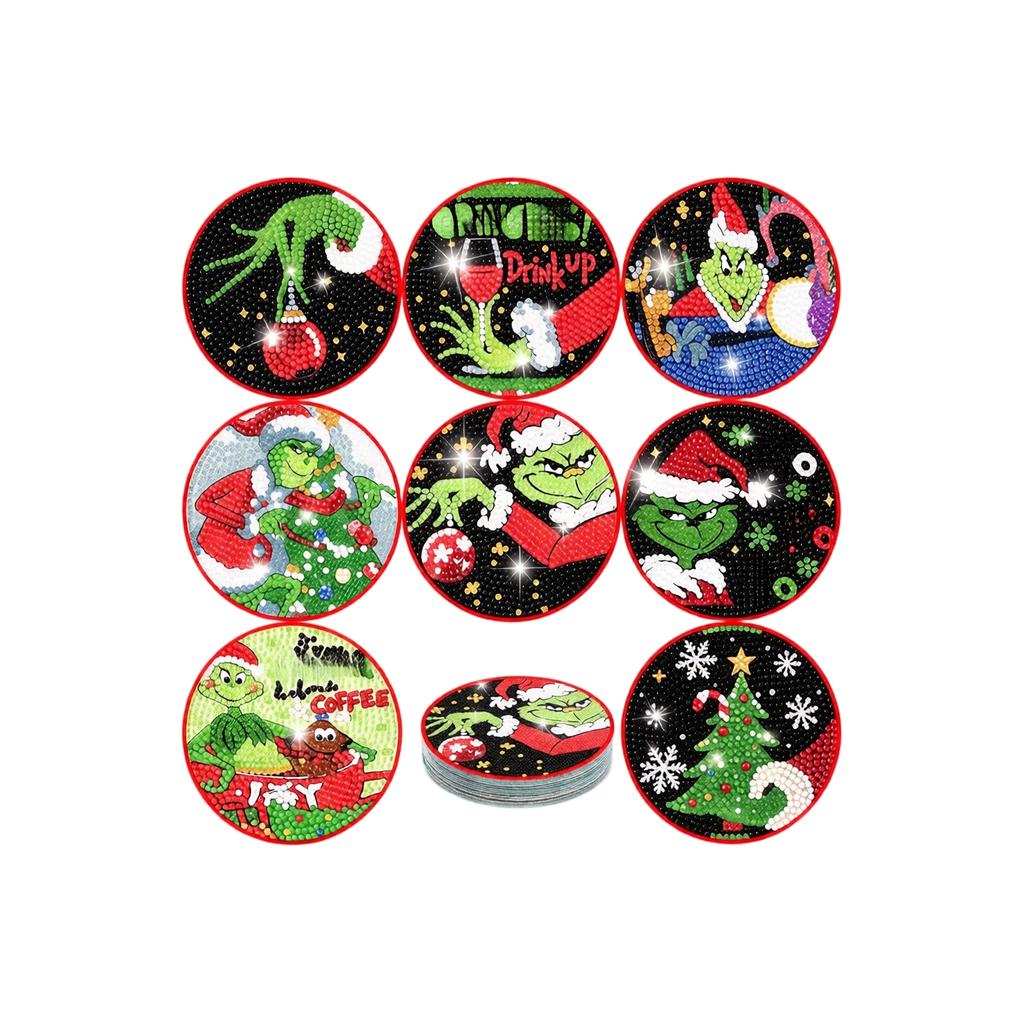 8 Pcs Winter Christmas Set with Holder, Color Box Packaging