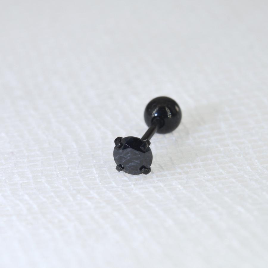 0.8mm Thick Minimalist Zircon 3-Prong Stud Earrings, Stainless Steel Screw for Ear Cartilage, Available in 1.5-5mm.