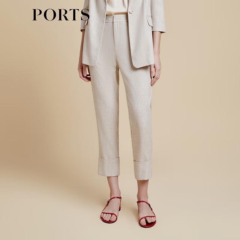 PORTS Women s Plaid Skinny Ankle Trousers S