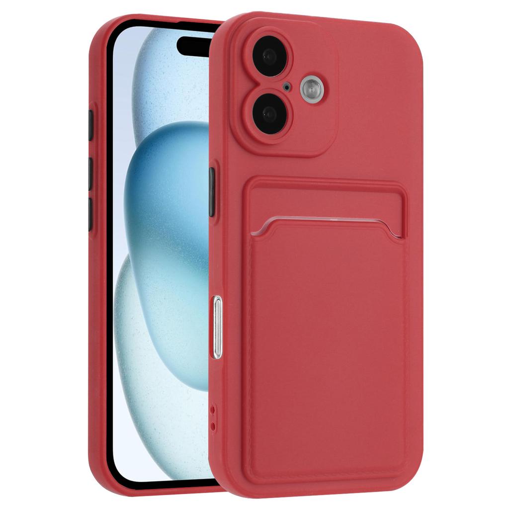 För iPhone 16 Plus Skal Flexibelt TPU Telefonskal med Kortfack på Baksidan