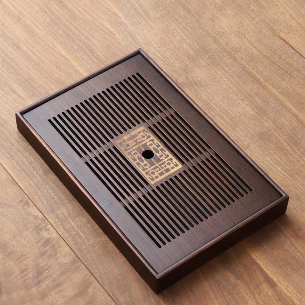 Bamboo , Drainage Type Plate, Tea Set Accessory, Serving Tray for Room