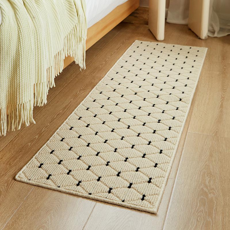Tapis épais antidérapant en polypropylène pour table de chevet de chambre nordique moderne