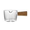 75ml Wood Handle Glass Scale Espresso Measuring Cup DIY Milk Jug Coffee Supplies Double Mouth Transparent Kitchen Measure Mug