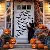 12Pcs PVC Halloween Decals Black Wall Decor Realistic Bat Wall Stickers  Party