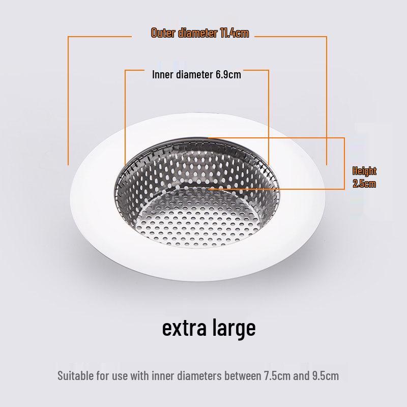 Stainless Steel Kitchen Sink Drain and Vegetable Basin Anti-Clogging Filter Net