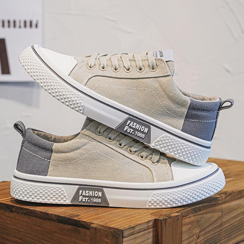 Four Seasons Fashion Street Canvas Sneakers Men's Low-top Lace-up Flats Casual Shoes