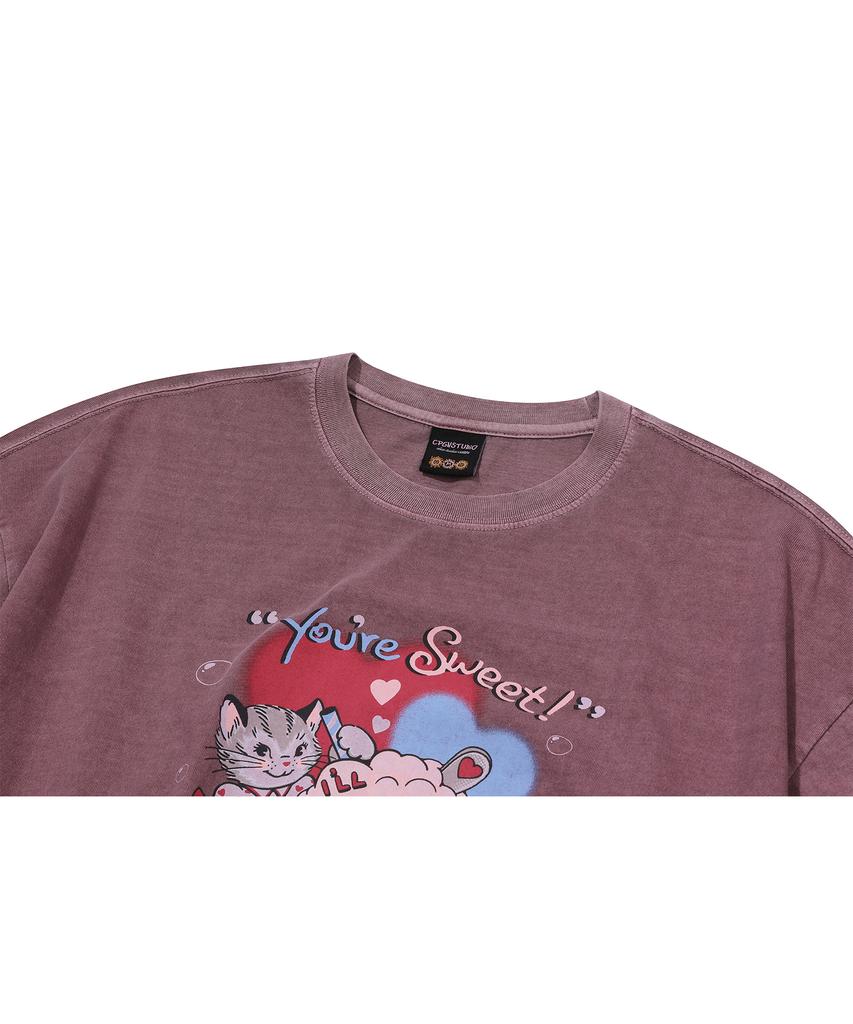 CPGN STUDIO Kitten Soda Pigment Short Sleeve Tee Dusty Pink