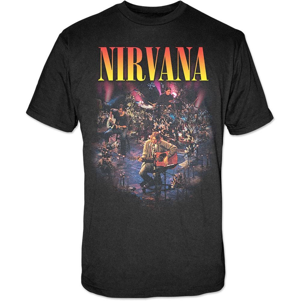 Men s Nirvana Unplugged Photo Slim Fit T-shirt X-Large Black S