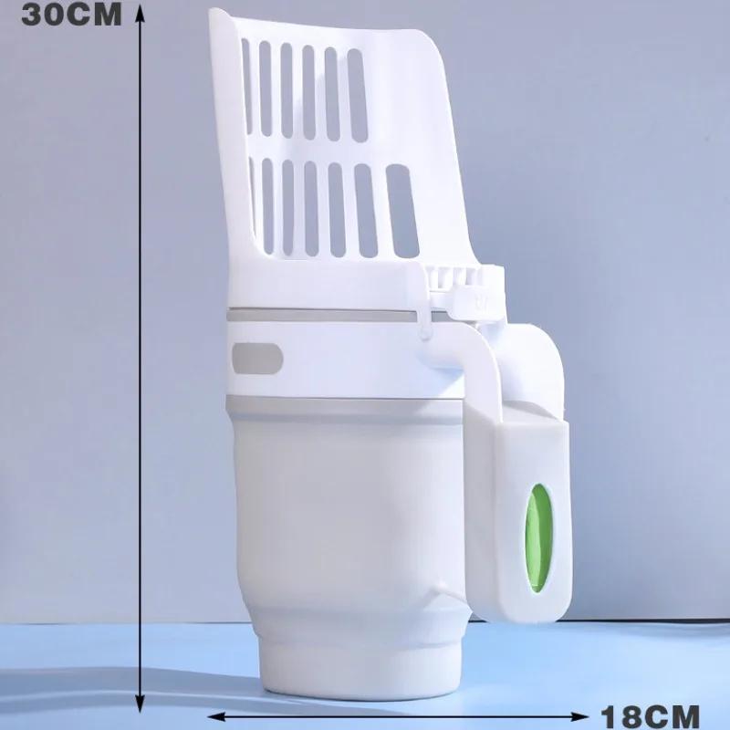 Upgrade Widen Cat Litter Shovel Scoop with Refill Bags Large Cat Litter Box Self Cleaning Cat Waste Bin System Pet Supplies