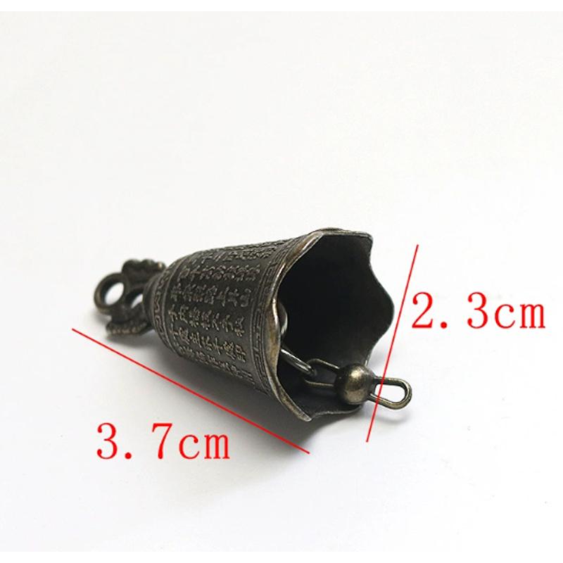 2PCS Bronze Antique Bell Chinese Mini Brass Copper sculpture pray Guanyin Bell