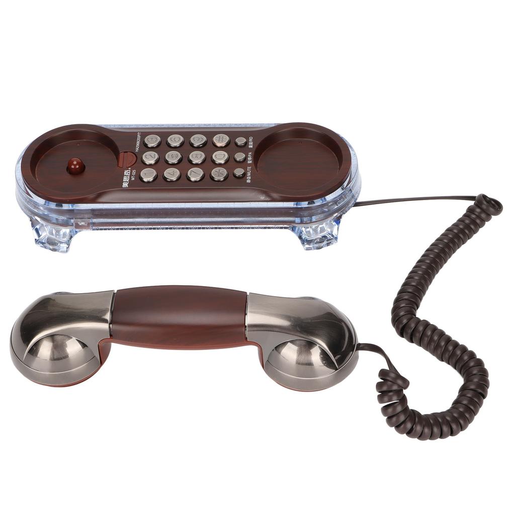 MT‑025 European Vintage Wall Phone Tone Dialing One Key Mute Redial Pause Desktop Wall Phone with Light for Home
