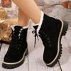 Women Warm Plush Lining Winter Ankle Boots High Top Thick Bottom Snow Boots Woman Plus Size 43 Lace Up Platform Cotton Shoes