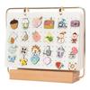 Pin Display Organizer Brooch Pin Holder Felt Pin Storage Pages Pin Collection Storage Calendar 6 Pages with Wooden Stand for Desktop Display