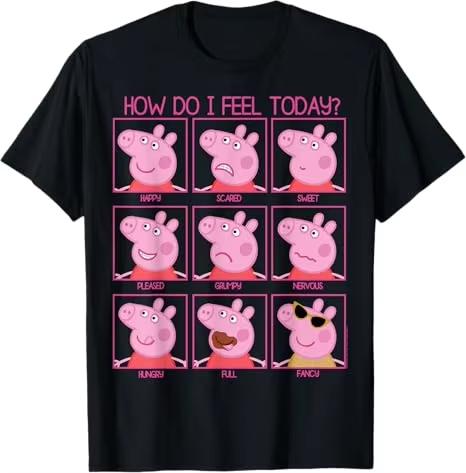 

2026 summer new Peppa Pig cartoon pattern printed Tshirt for both Unisex and Women loose fit comfortable and breathable S