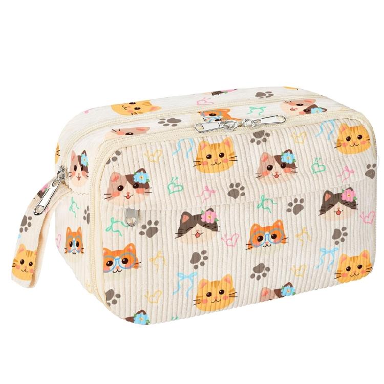 

Multifunction Fabric Pencil Case Multi Compartments Big Capacity Pen Pouches Portable Pencils Bag Travel Makeup Pouches