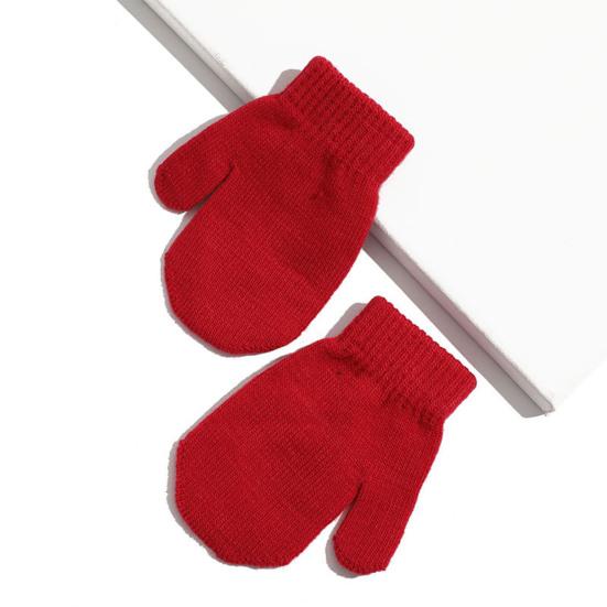1 Pair Children Winter Gloves Soft Comfortable To Wear Good-looking Wide Application Lightweight Windproof Acrylic Full Finger Knit Gloves for Outdoor