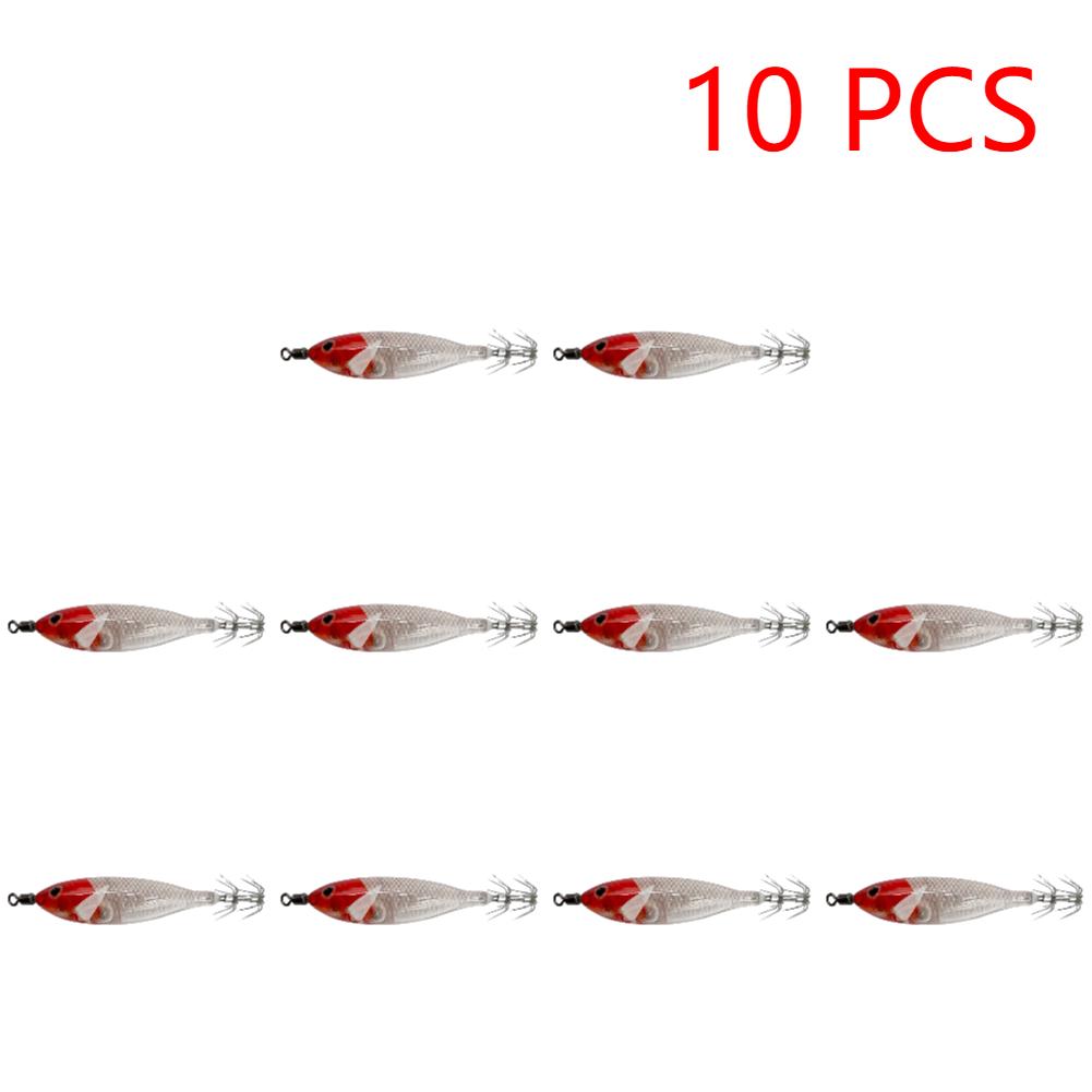 5.7g/8cm Tintenfisch Anlockköder Doppelhaken Lebensechter Tintenfischhaken Angelzubehör Leuchtende Tintenfisch Jig Haken Angelzubehör