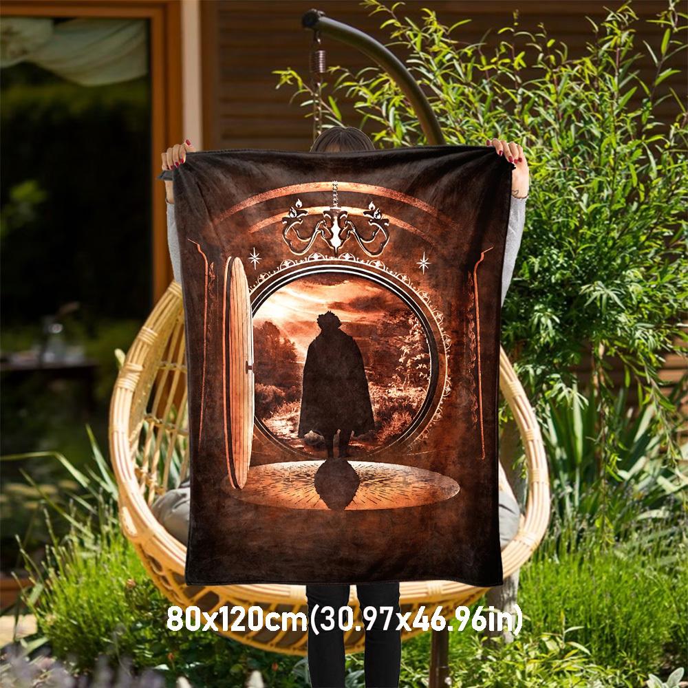 

1pc Doorway Fantasy Silhouette - Throw Blanket, Soft, Flannel Blankets, Living Room, All Seasons Use-1021099 80x120cm