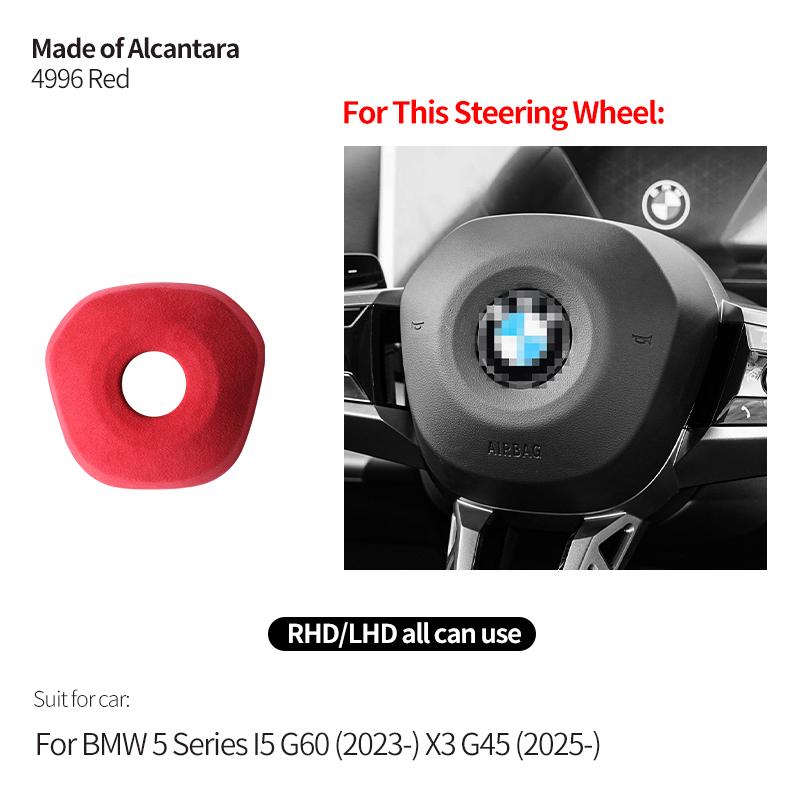 For BMW 5 Series l5 G60 (-) X3 G45 (2025-) Steering Wheel Panel Cover Boot Car Premium Interior Tuning Accessories Style B