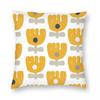 Tulips In Mustard Yellow Navy Square Pillowcase Polyester Linen Velvet Creative Zip Decor Pillow Case Sofa Seater Cushion Cover