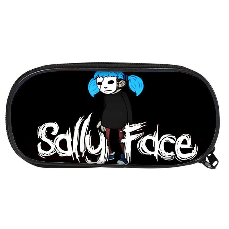 Student Pencil Case With Sally Face Cartoon Print Design Made Of Nylon For School And Office Use