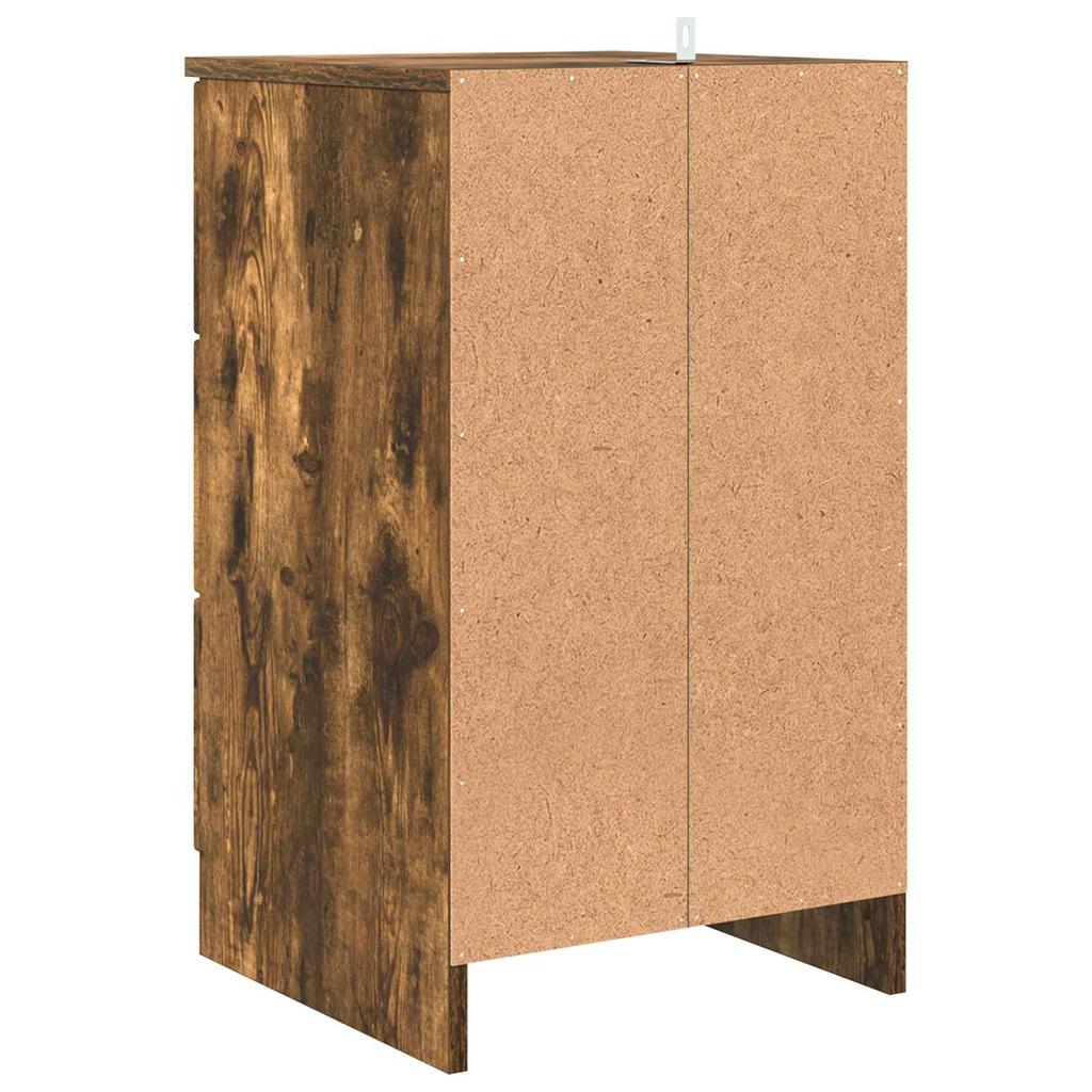Nightstand Smoked Oak 38 X 38 X 66 Cm Engineered Wood