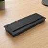 Rectangular Aluminum Desk Cable Grommet Damped with Hinged FlipLid Fit for Office