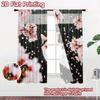 2D flat printing 2pcs Curtains Cat Cherry Blossoms Petals Digital Printed Polyester Drapes Family Party Decoration for Photo