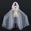 Elegant Transparent Witch Costume Cloak for Adults Teens Halloween Party Role Play Dressing Up