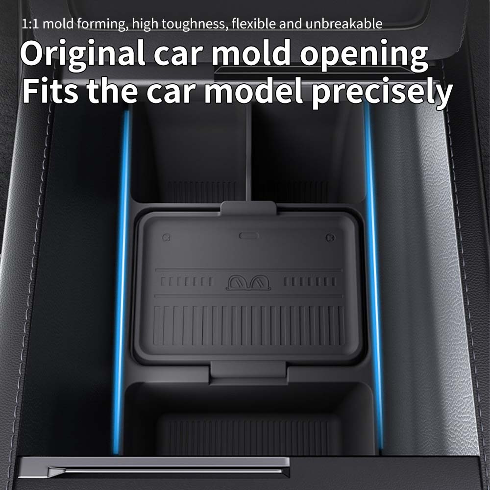 Heenvn Silicone Center Console Storage Box Armrest Organizer For Tesla Model 3 Highland Model Y Juniper 2025 2026 Accessories