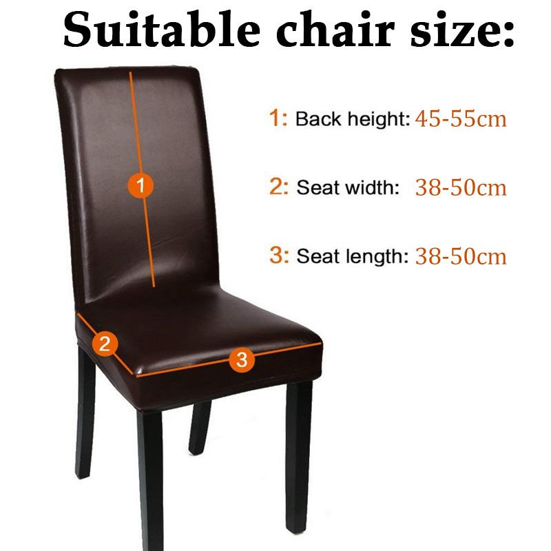 Waterproof PU Leather Dining Chair Covers Stretchable Oil Resistant Slipcover for Kitchen Chairs Durable Easy Clean Protector