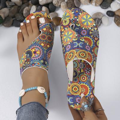 Damen Hausschuhe Böhmisches Blumenmuster Sandalen Lässige Leichte Schuhe Flip Flops Mode Große Größe Hausschuhe für Damen