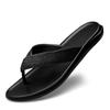 Fashion Genuine Leather Mens Flip Flops New Summer Slippers Men Non-Slip Flats Outside Breathable Half Drag Cool Slippers Man Sandals