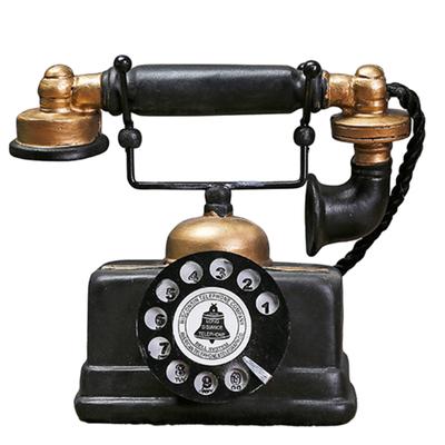 Vintage Resin Telephone Model Miniature Craft Photography Props Bar Home Decor