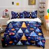 Christmas Ornaments with Merry Christmas Text Bedding Set (1 Duvet Cover, 2 Pillowcases, Duvet Not Included)