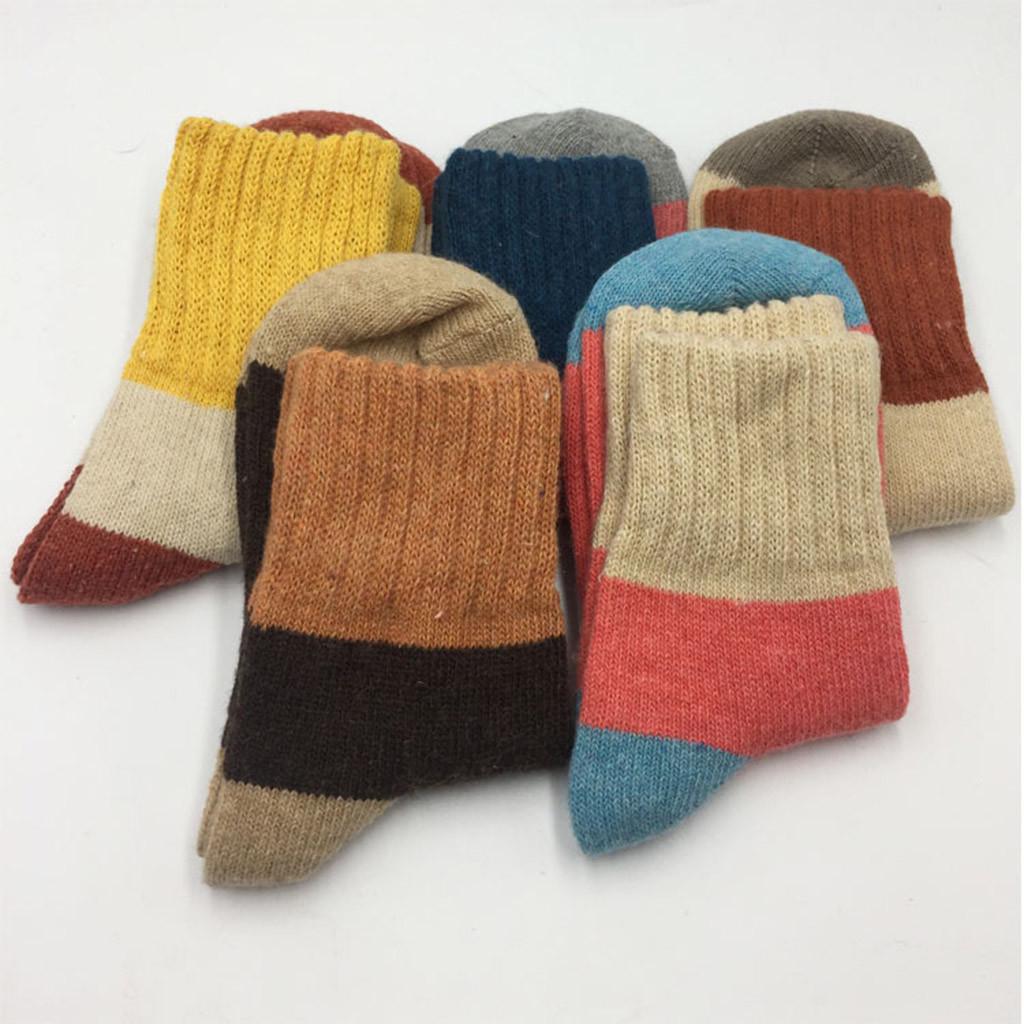 5 Pairs Women Winter Warm Vintage Floor Socks Lady Casual Socks Tube Socks