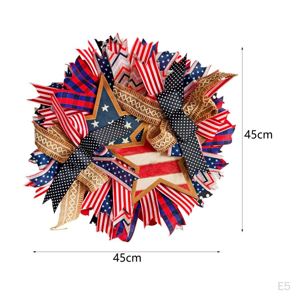 Patriotic Wreath Handmade 4TH of July for Festival Window Home Decor