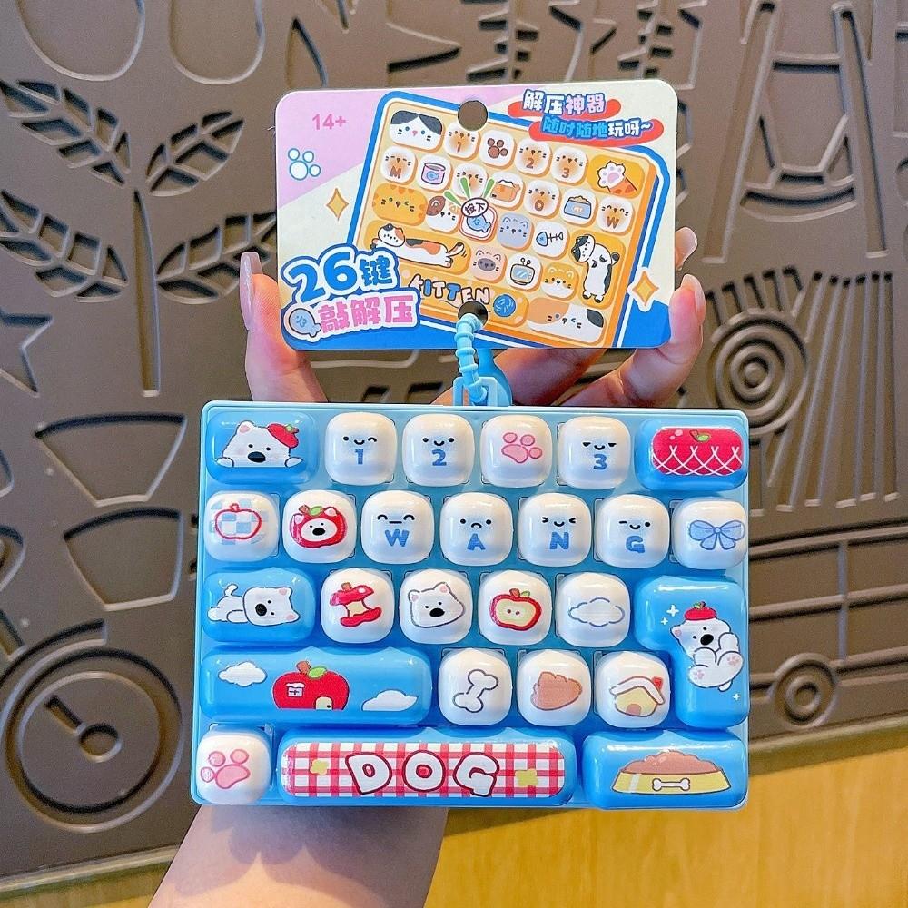 1Pcs Cute Style Keyboard Fidget Toy 26-Key Stress Relief Toy Pendant  for Backpack Bag Pendant