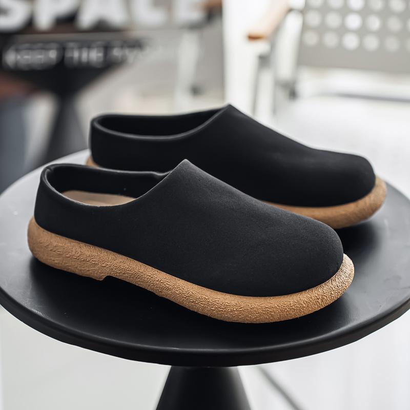 2026 Model Mueller Shoes - Men's Half-trousers with Soft Soles, Loungewear Style, Half-covered Slippers