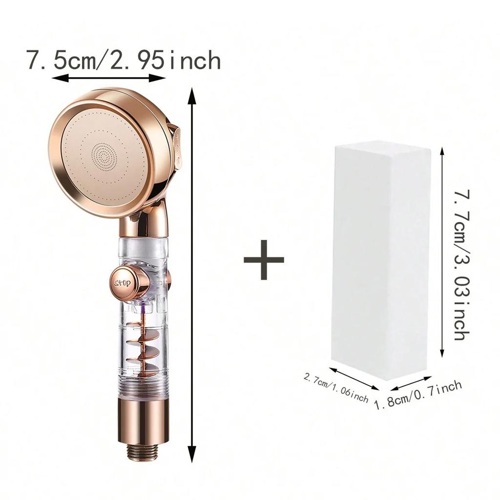 New 3 Modes Handheld Shower Head with Turbo Fan Eco Filter ON/Off Pause Switch Water Saving High Pressure Showerhead Accessories