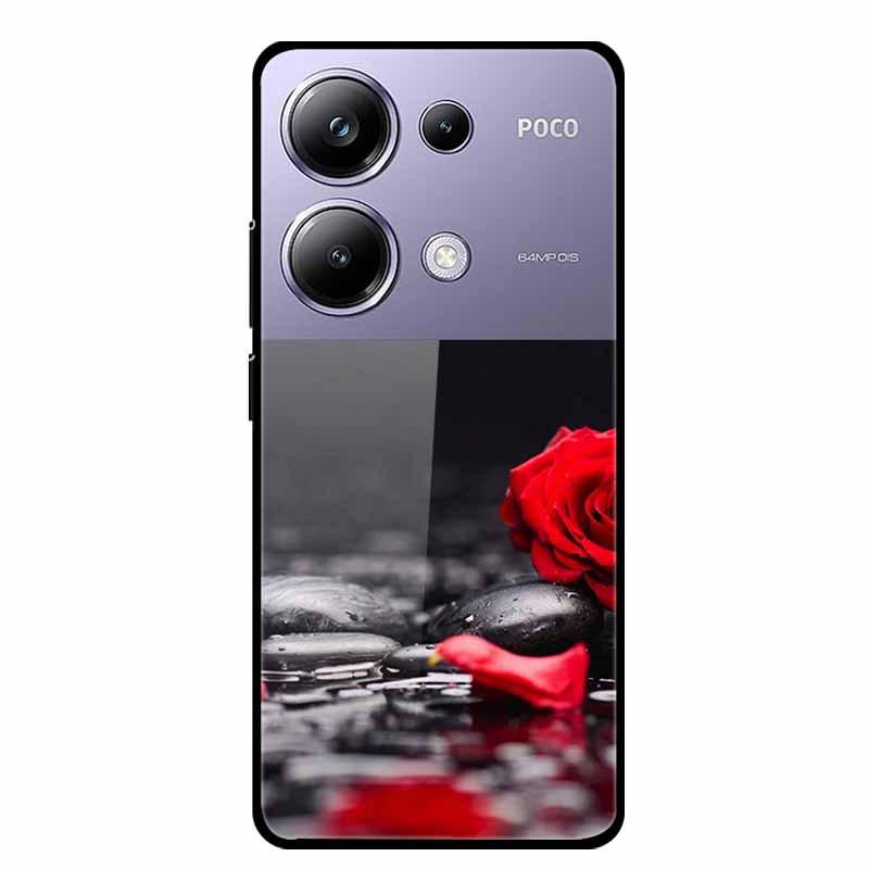 Colorful Aesthetic Tempered Glass Phone Case for Redmi 12 5G & POCO M6 PRO