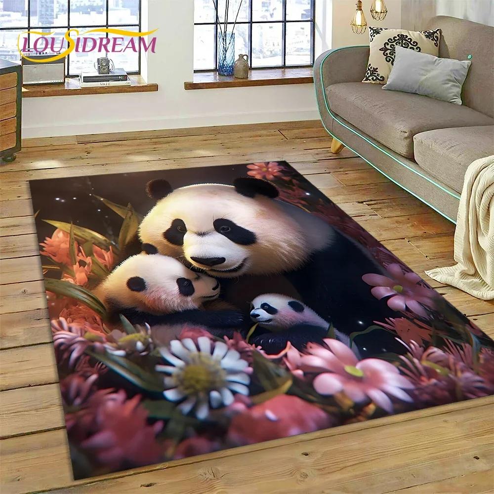 Cartoon Cute Panda Dream Animal 3D kobercový koberec do ložnice Obývací pokoj Domácí dekorace na pohovku, dětská hra Velká dekorační podložka na podlahu