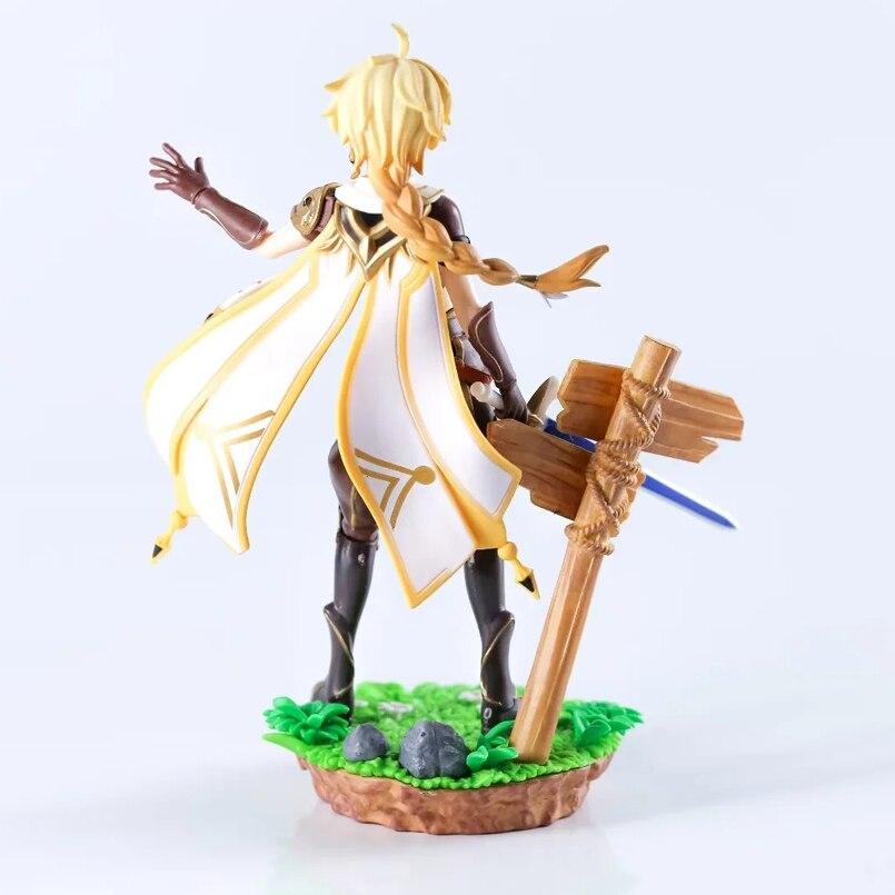 New 19cm Anime Genshin Impact Figure Barbara Aether Lumine Pvc Action Figure Collectible Decoration Collection Doll Toys