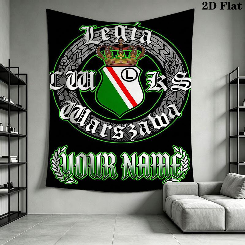 Custom Legia Warsaw Wall Hanging Printed Fabric Blanket Decorative Tapestries for Bedroom Living Room Home Decor