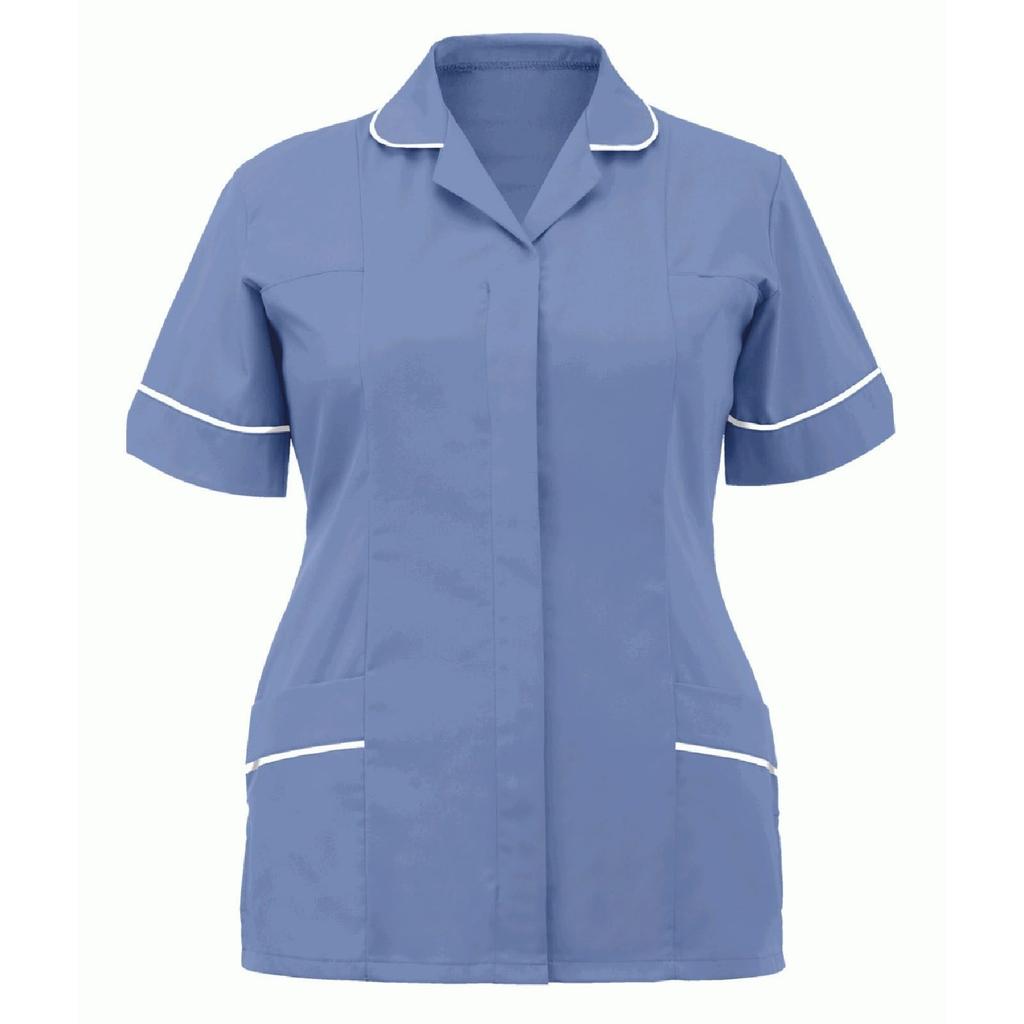 Soild Scrub Working Uniform Suit For Women's Cross V-Neck Short Sleeve Fun T-Shirts Workwear Tee With Pockets