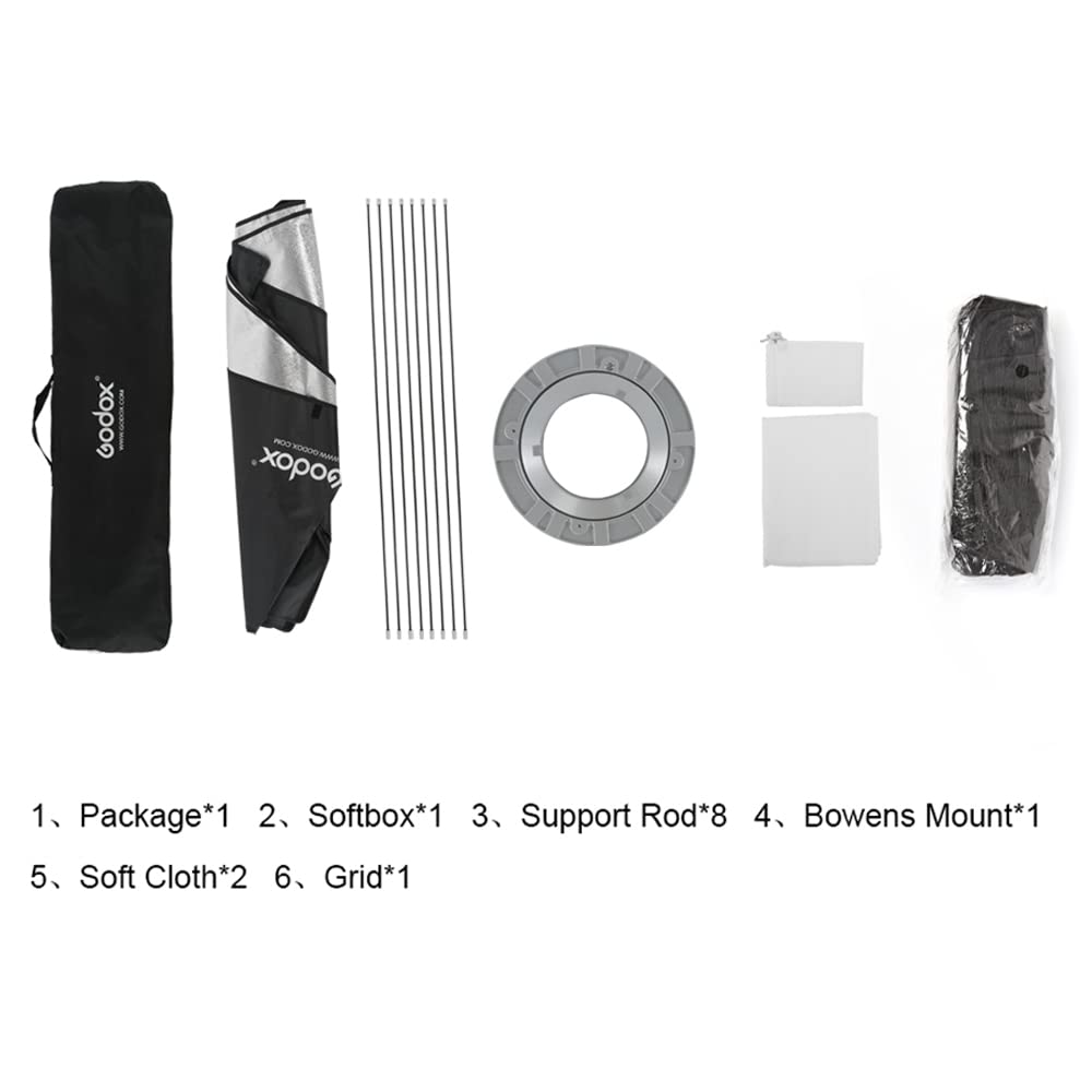 Godox Pro 95 cm Octogon Honeycomb Grid Softbox Studio Softbox cu suport Bowens pentru Studio Strobe Flash Light Grid Softbox 37" (Octogon 95 cm) [Articol]