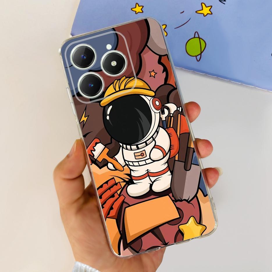 Für Realme C61 Hülle Realme C63 Niedliche Katzen-Cartoon-Bemalte Abdeckung Weiche Silikon-Handyhülle Für Realme C61 RealmeC61 RealmeC63 Fundas